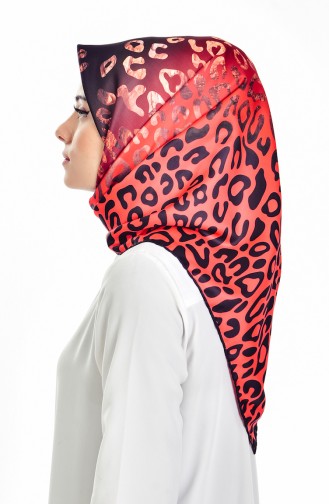 Leopard Patterned Scarf 95060-01 Coral 01