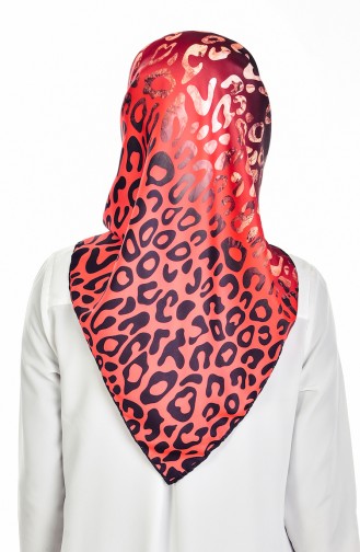 Leopard Patterned Scarf 95060-01 Coral 01