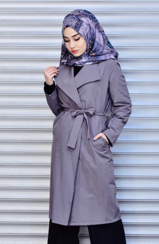 Trenchcoat with Belt 1482A-05 Gray 1482A-05