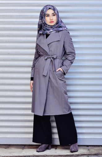 Trenchcoat with Belt 1482A-05 Gray 1482A-05