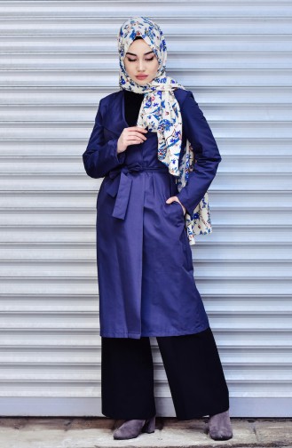 Navy Blue Trench Coats Models 1482A-01