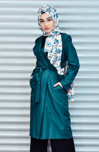 Trenchcoat with Belt 1482A-06 Green 1482A-06