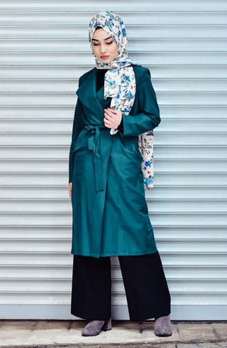 Trenchcoat with Belt 1482A-06 Green 1482A-06