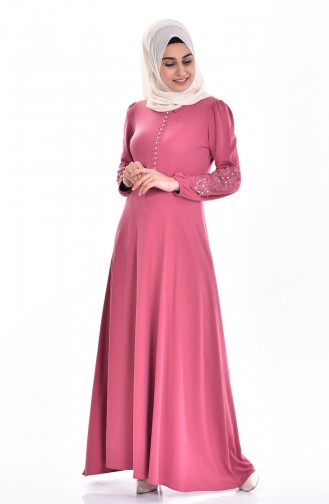 Dusty Rose Hijab Dress 4214-04