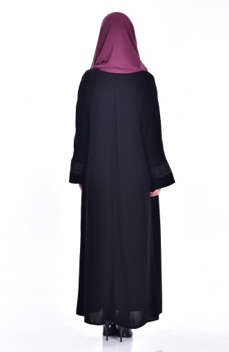 Ensemble Deux Pieces Robe Abaya 7752-02 Noir Brun 7752-02