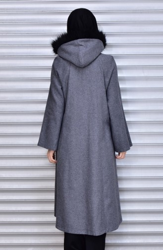 Furry Coat with Snap-Fastener 50329-06 Dark Gray 50329-06