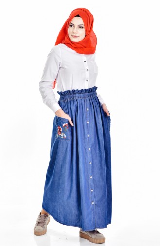 Navy Blue Skirt 7007-01