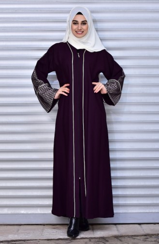 Abaya a Dentelle 7732-02 Plum 7732-02