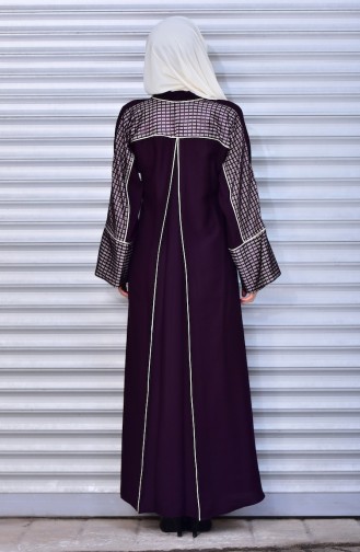 Abaya mit Spitzen 7732-02 Zwetschge 7732-02