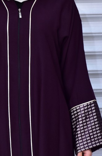 Abaya mit Spitzen 7732-02 Zwetschge 7732-02