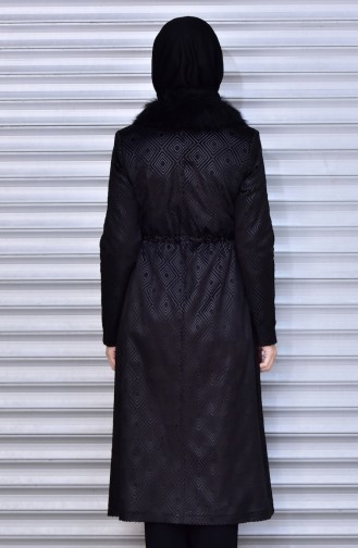 معطف طويل أسود 1028A-02