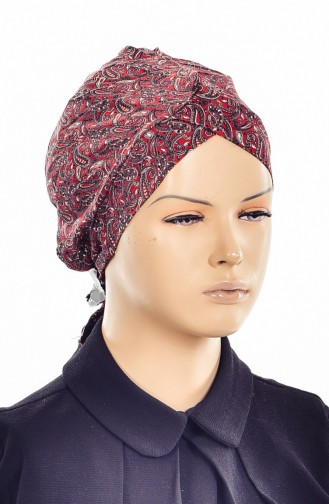 Desenli Çapraz Bone-03 Bordo