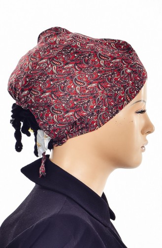Desenli Çapraz Bone-03 Bordo