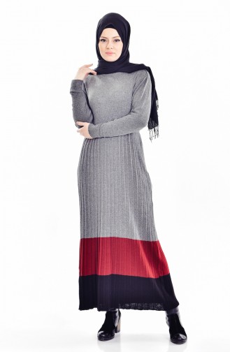 فستان محاك بتصميم سادة  4026-04