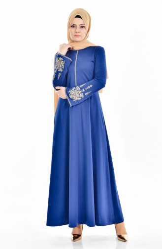 Indigo Hijab Dress 5086-05