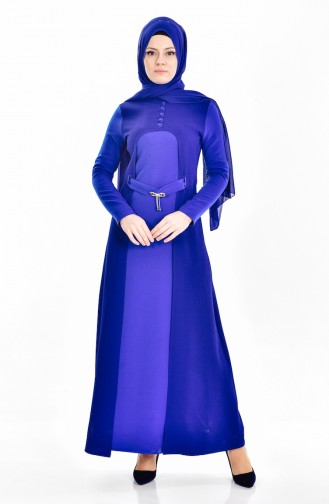 Saxe Hijab Dress 4434-05