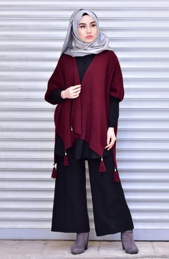 Claret red Poncho 0870-06