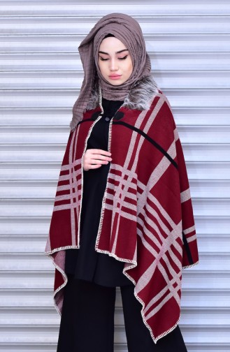Claret red Poncho 1003-05