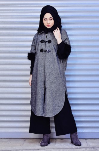 Pelz Poncho  3640-03 Grau 3640-03