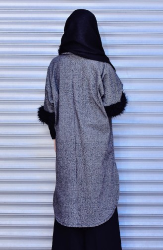 Pelz Poncho  3640-03 Grau 3640-03