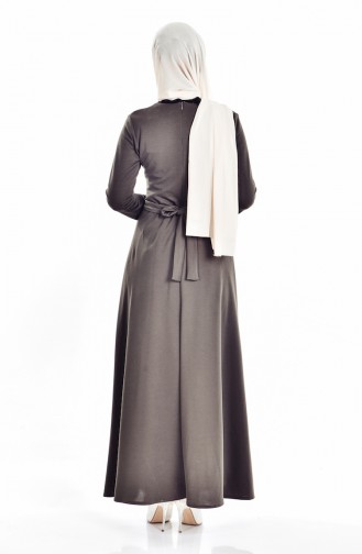 Khaki Hijab Dress 5082-01