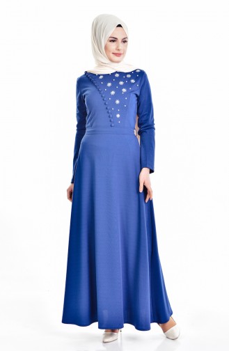 Indigo Hijab Dress 5082-06