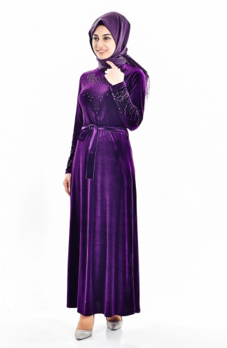 Purple Hijab Dress 3823-07
