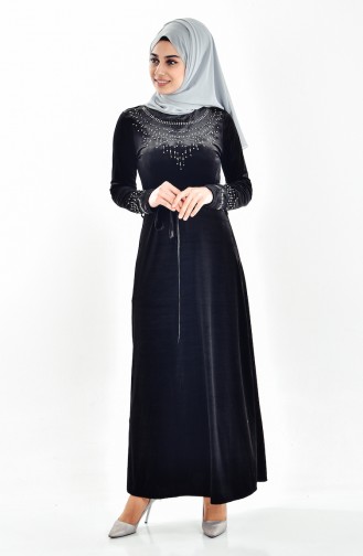 Black Hijab Dress 3823-06