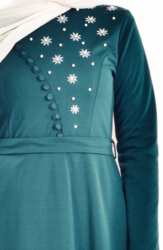 Emerald Green Hijab Dress 5082-02
