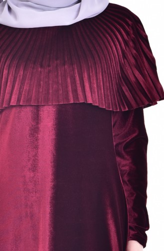 Ruffle Velvet Dress 1925-04 Bordeaux 1925-04