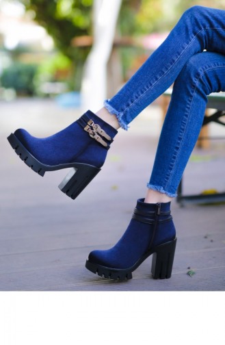 Carmina Bottes Daim Bleu Marine 3675