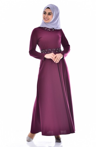Plum Hijab Dress 0035-06