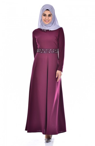 Plum Hijab Dress 0035-06