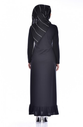 Abaya avec Noeud 85092-01 Noir 85092-01