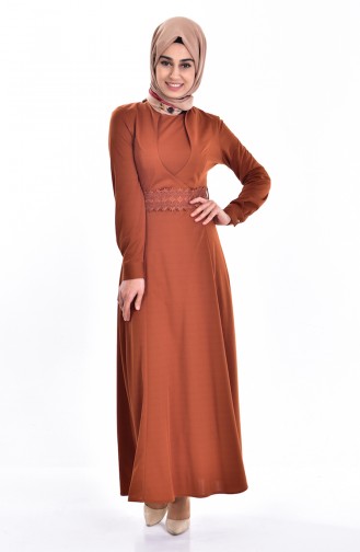 Tan Hijab Dress 5081-01