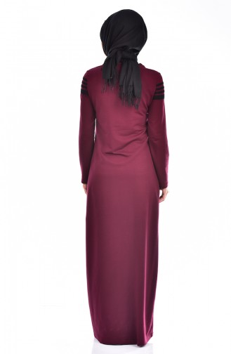 Claret Red Hijab Dress 1626-02