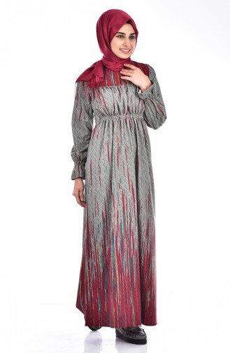 Claret Red Hijab Dress 1655-01