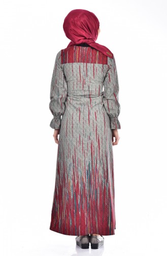 Claret Red Hijab Dress 1655-01