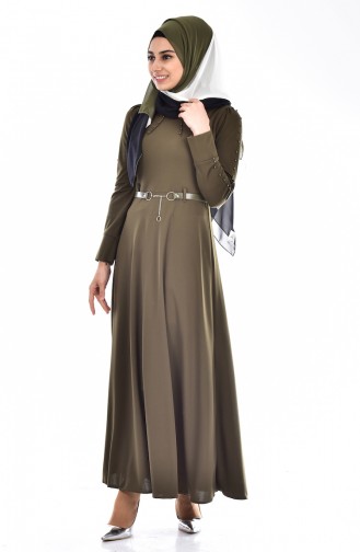 Pearl Dress with Belt 1170-01 Khaki 1170-01