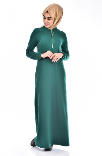 İki İplik Elbise 1582-02 Yeşil