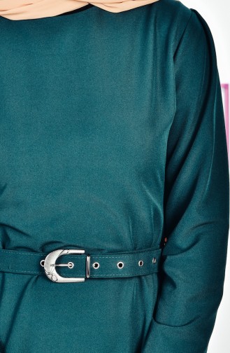 Smaragdgrün Hijab Kleider 0547-02