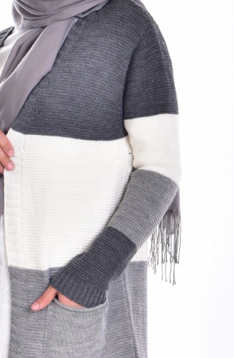 Strickjacke mit Tasche 1011-04 Grau Naturfarbe 1011-04