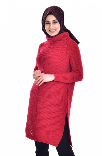 Pull Tricot Col Roulé 3872-01 Rouge 3872-01
