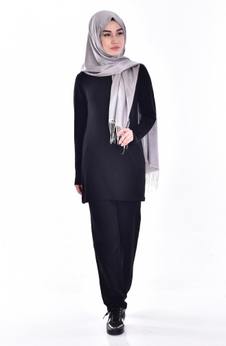 Parmaklı Penye Body 1001-02 Siyah