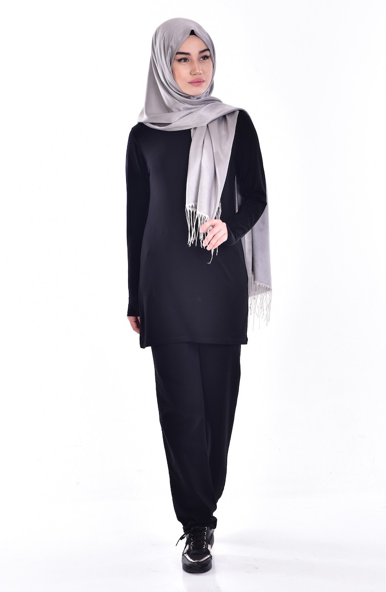 Parmaklı Penye Body 1001-02 Siyah