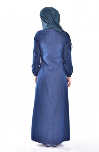Navy Blue Hijab Dress 1611-01