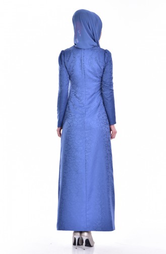 Indigo Hijab Dress 7164-04