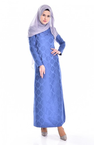 Indigo Hijab Dress 2878-02