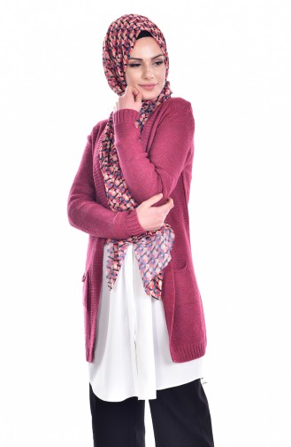 Gilet Tricot avec Poches 2010-03 Plum 2010-03