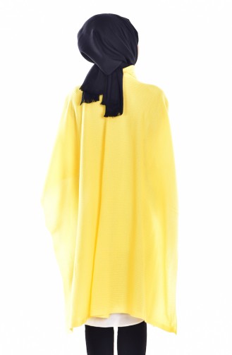 Poncho Col Roulé Tricot 2018-03 Jaune 2018-03